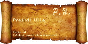 Preindl Ulla névjegykártya